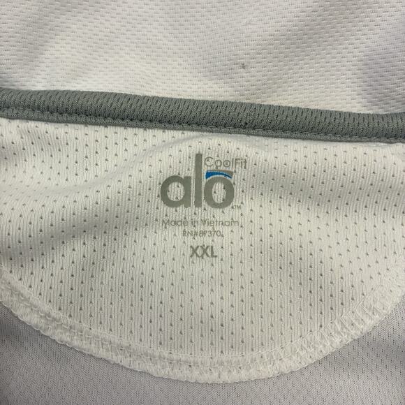 Alo Mens Polo Size 2XL White Golf Coolfit Performance Short Sleeve Breathable - Picture 3 of 9